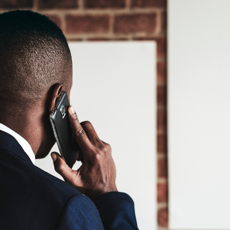 Young african american businessman on the phone Young african american businessman on the phone
